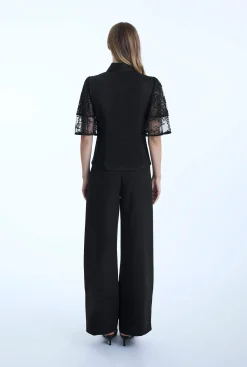 James Lakeland Lace Frill Short Sleeve Shirt