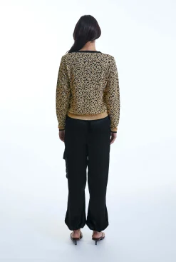 James Lakeland Leopard Lurex Knitted Cardigan