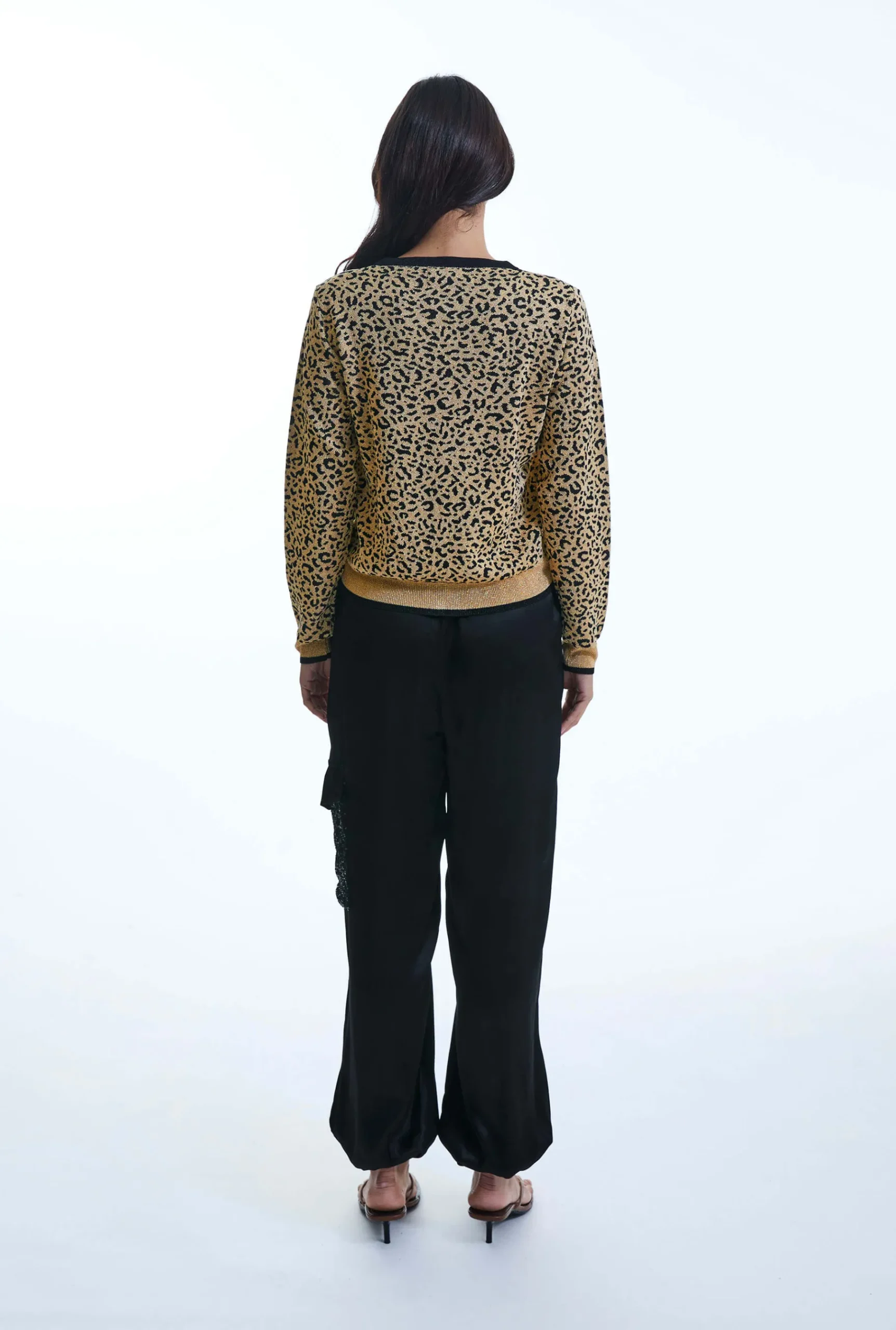 James Lakeland Leopard Lurex Knitted Cardigan