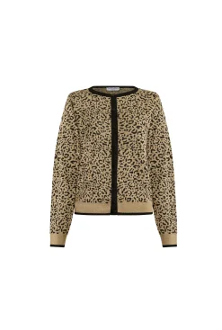 James Lakeland Leopard Lurex Knitted Cardigan