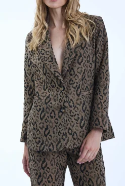 James Lakeland Leopard Print Detail Blazer