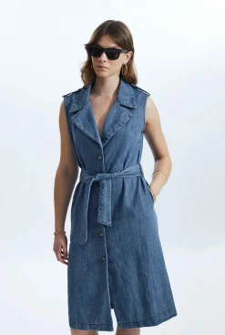 James Lakeland Long Denim Gilet