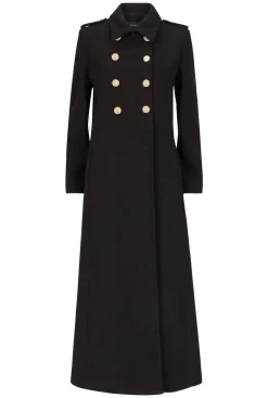James Lakeland Long Military Black Coat