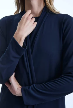 James Lakeland Long Navy Jersey Cardigan