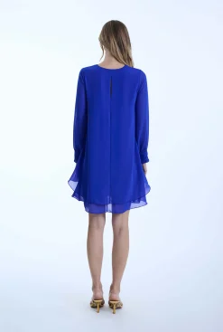 James Lakeland Long Sleeve Royal Wave Hem Dress