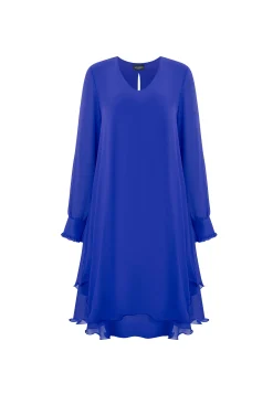 James Lakeland Long Sleeve Royal Wave Hem Dress