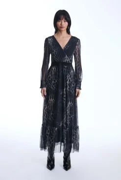 James Lakeland Maxi Tulle Navy Dress
