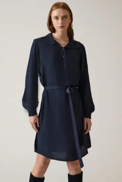 James Lakeland Navy Belted Dress