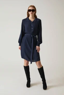 James Lakeland Navy Belted Dress