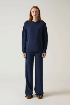 James Lakeland Navy Knitted Trousers