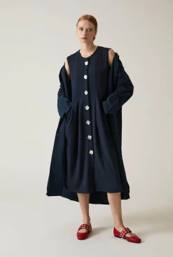 James Lakeland Navy Pocket Midi Dress