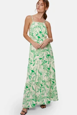 James Lakeland Open Back Print Tiered Midi Dress