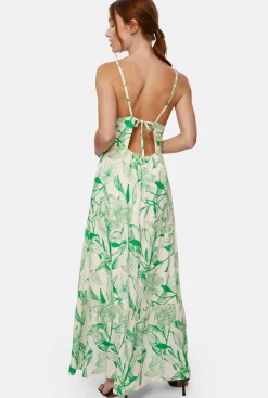 James Lakeland Open Back Print Tiered Midi Dress