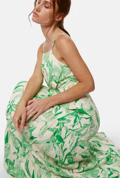 James Lakeland Open Back Print Tiered Midi Dress