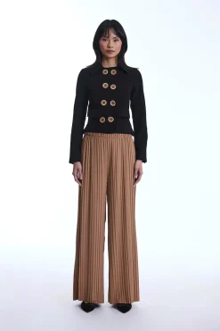 James Lakeland Pleated Camel Trousers