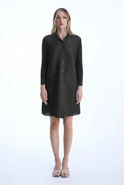 James Lakeland Pleated Charcoal Dress
