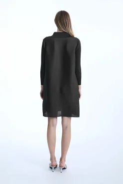 James Lakeland Pleated Charcoal Dress