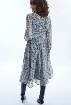 James Lakeland Printed Front Ruffle Midi Dress
