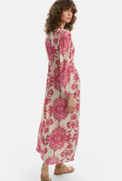James Lakeland Printed Knot Midi Dress Pink