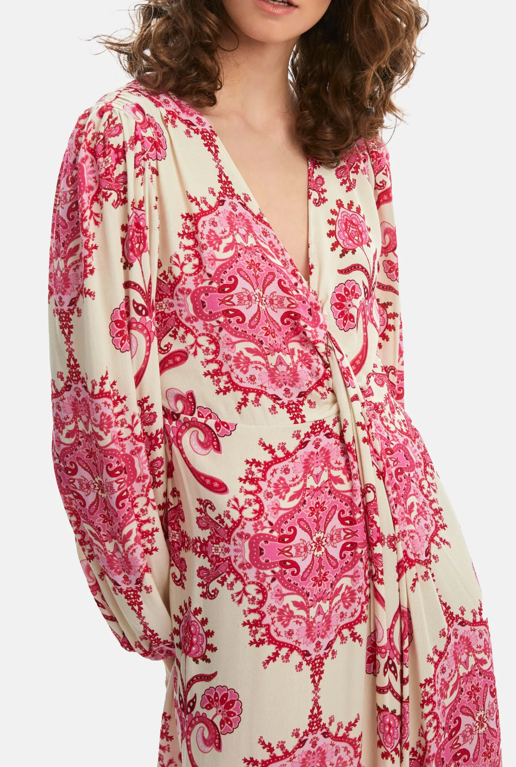 James Lakeland Printed Knot Midi Dress Pink