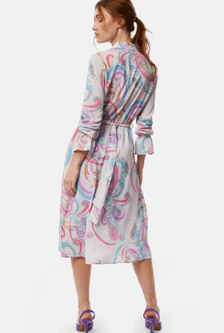 James Lakeland Printed Midi Dress Grey Mutlicolour