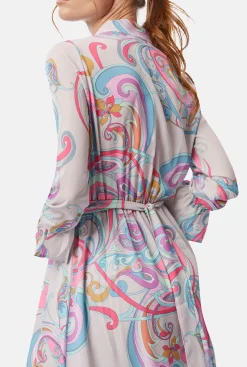 James Lakeland Printed Midi Dress Grey Mutlicolour