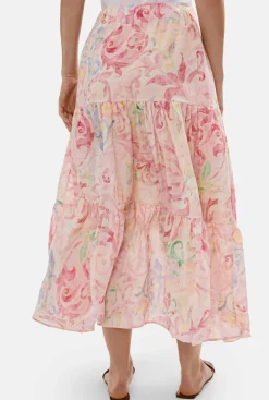 James Lakeland Printed Tiered Midi Skirt