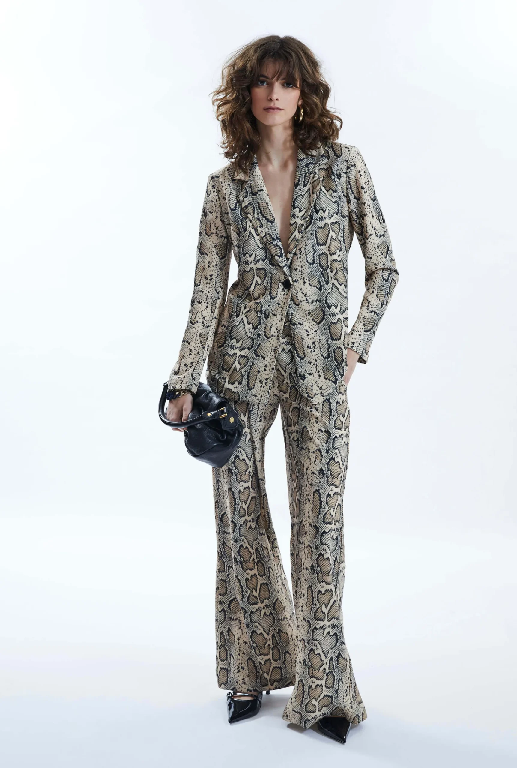 James Lakeland Python Print Blazer Beige