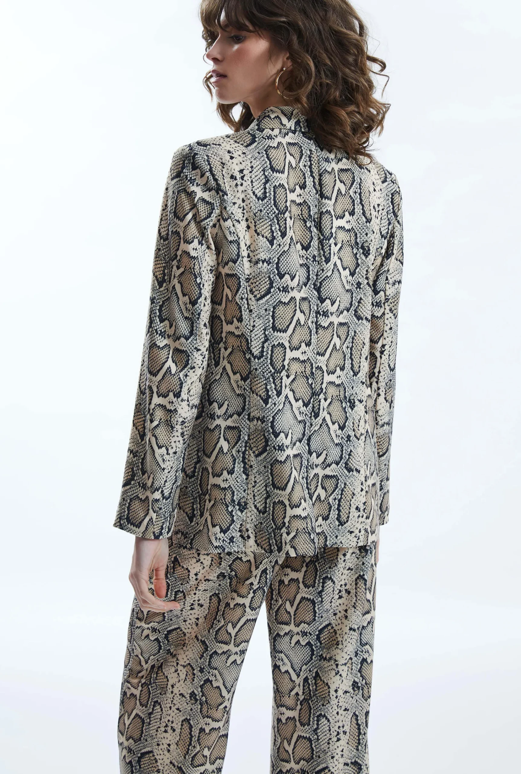 James Lakeland Python Print Blazer Beige