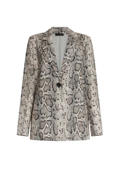 James Lakeland Python Print Blazer Beige
