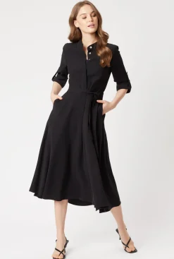 James Lakeland Roll Sleeve Midi Dress Black