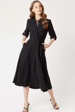 James Lakeland Roll Sleeve Midi Dress Black