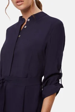 James Lakeland Roll Sleeve Midi Dress Navy
