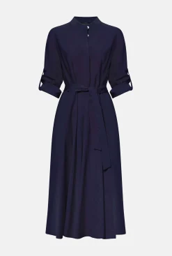 James Lakeland Roll Sleeve Midi Dress Navy