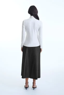 James Lakeland Ruffle Neck Cream Top