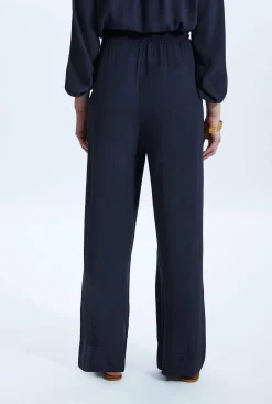 James Lakeland Satin Trim Wide Leg Joggers