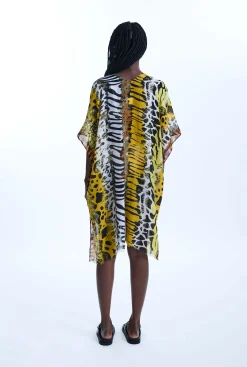 James Lakeland Savage Print Kaftan Yellow