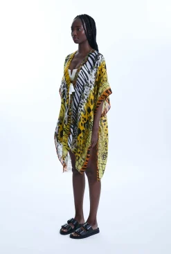 James Lakeland Savage Print Kaftan Yellow