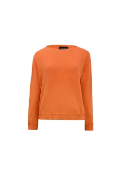 James Lakeland Scoop Neck Piped Edge Knit Orange