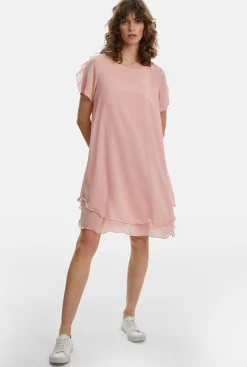 James Lakeland Short Sleeve Wave Hem Dress Pale Pink