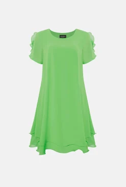 James Lakeland Short Sleeve Wave Hem Dress Green