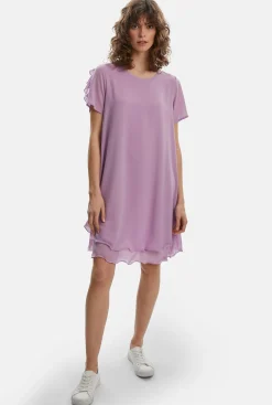 James Lakeland Short Sleeve Wave Hem Dress Lilac