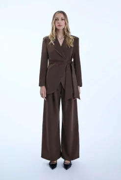 James Lakeland Side Brown Sash Blazer