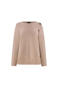 James Lakeland Side Button Taupe Jumper