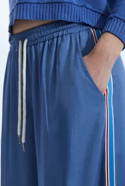 James Lakeland Side Stripe Wide Leg Trousers Denim