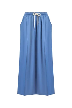 James Lakeland Side Stripe Wide Leg Trousers Denim