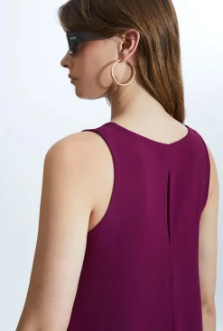 James Lakeland Sleeveless Wave Hem Dress Purple