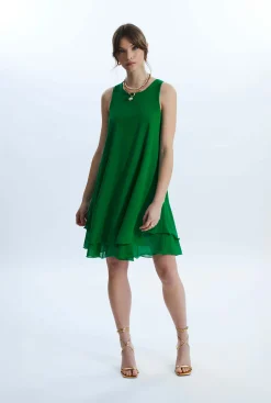 James Lakeland Sleeveless Wave Hem Dress Green
