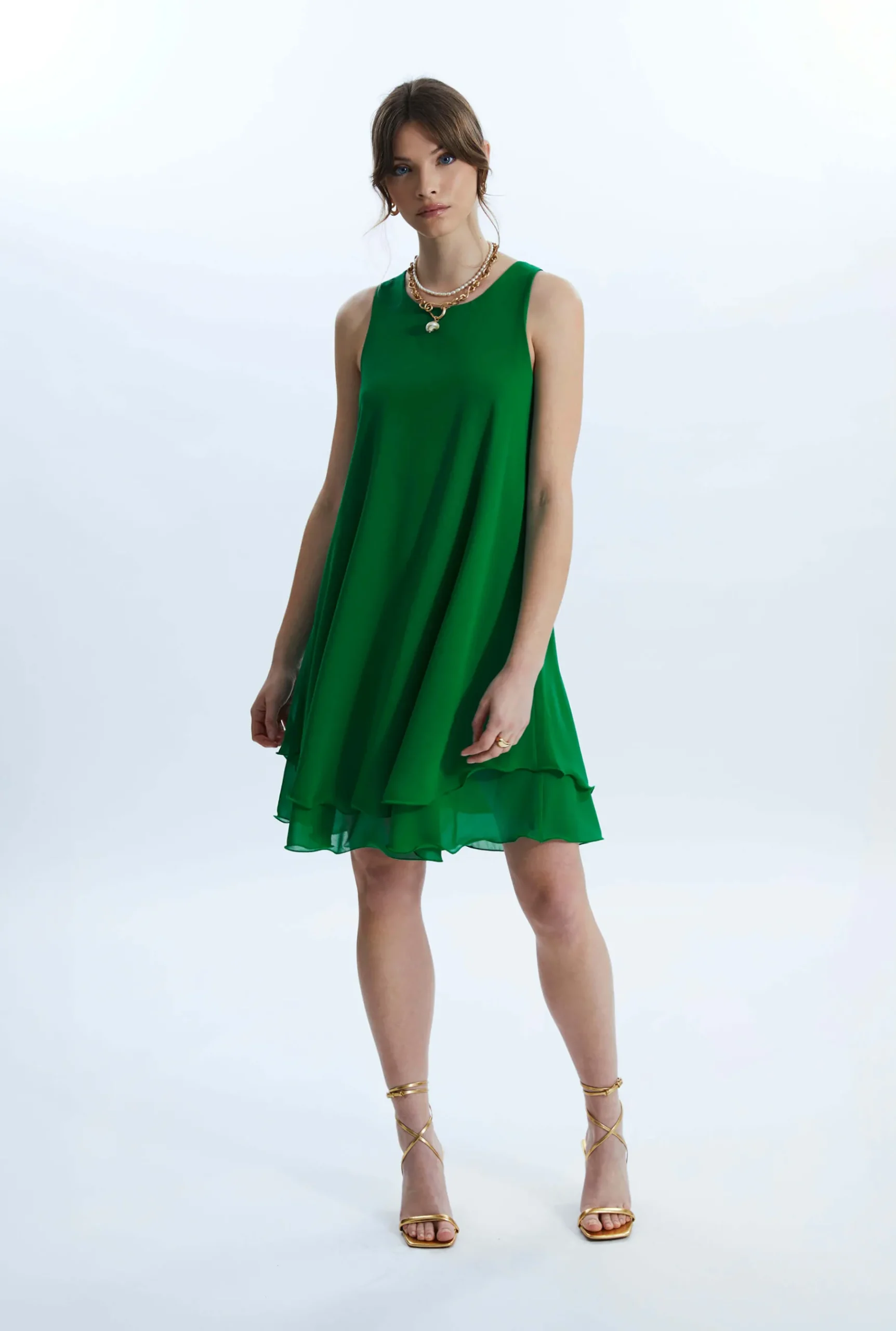 James Lakeland Sleeveless Wave Hem Dress Green