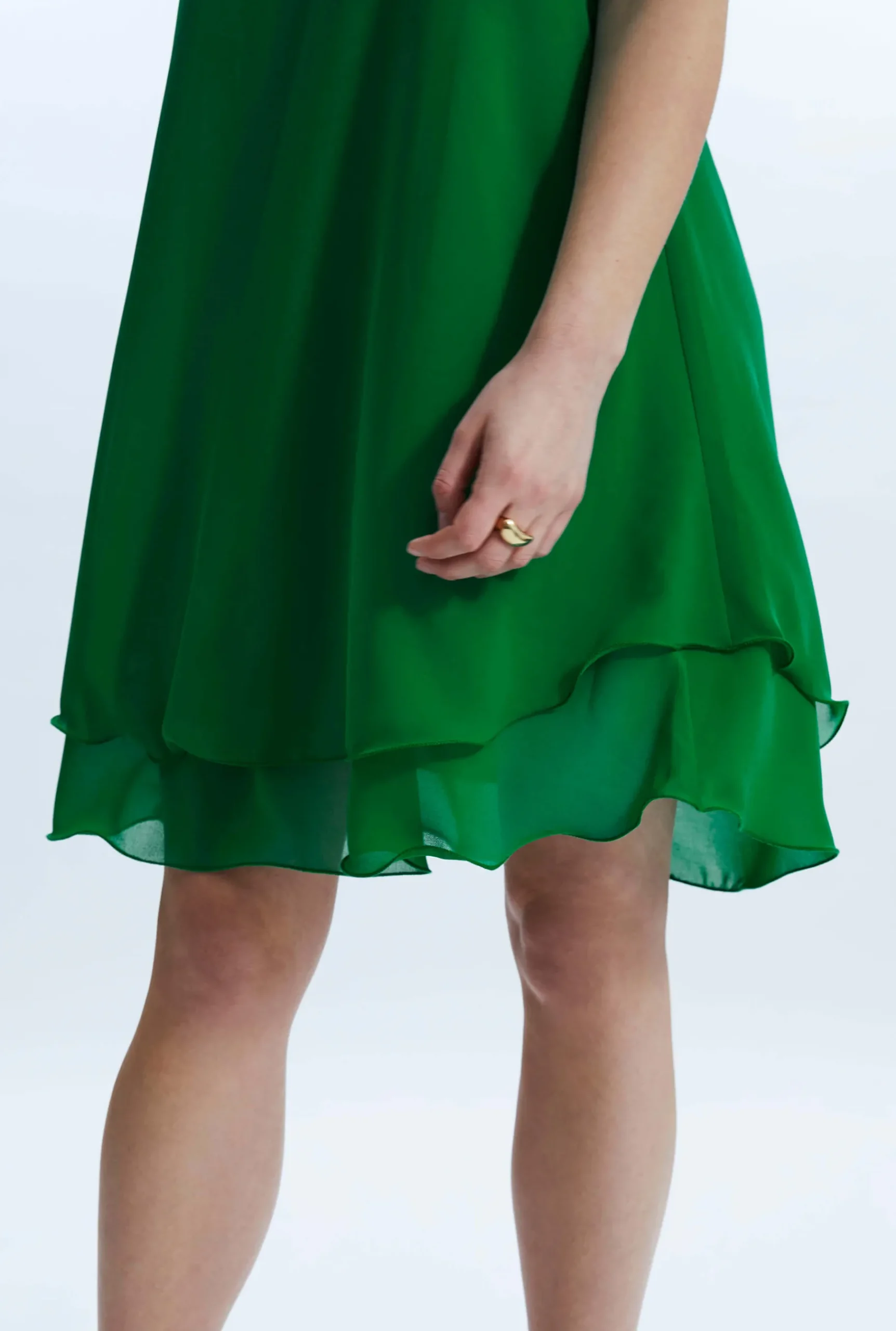 James Lakeland Sleeveless Wave Hem Dress Green